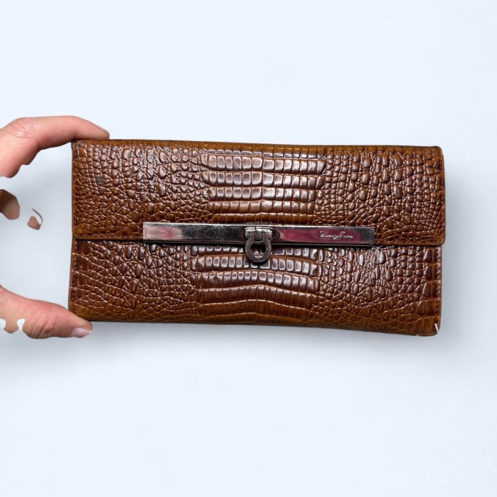 Brown Crocodile Embossed Wallet